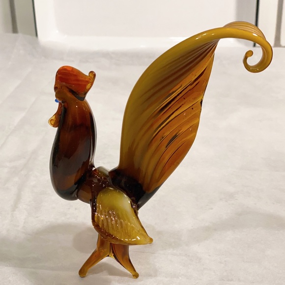 Vintage Murano Hand Blown Glass Rooster Art Figurine - Picture 4 of 13